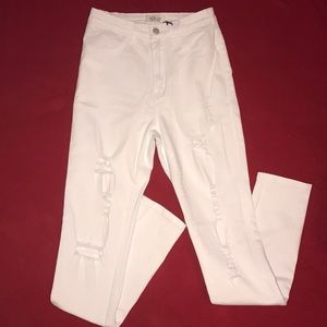White High Waist Ripped Distressed Skinny Jeans!!!